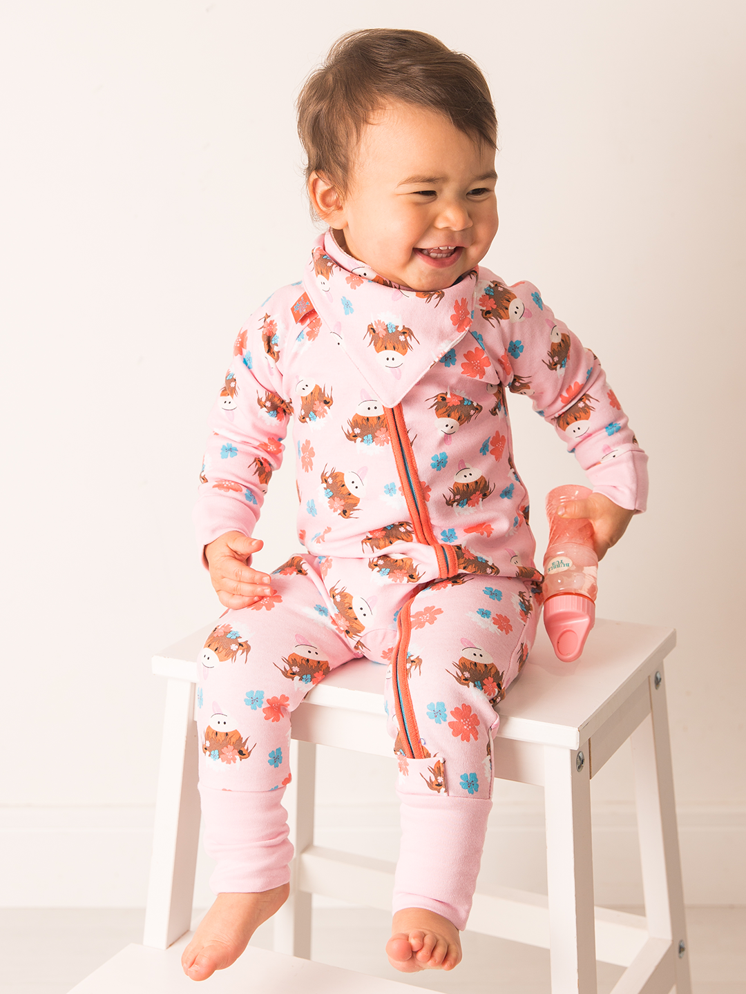 Bonnie Highland Cow Zip-Up Romper - Blade & Rose UK