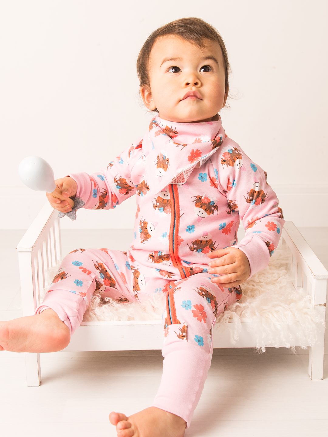 Bonnie Highland Cow Zip-Up Romper - Blade & Rose UK