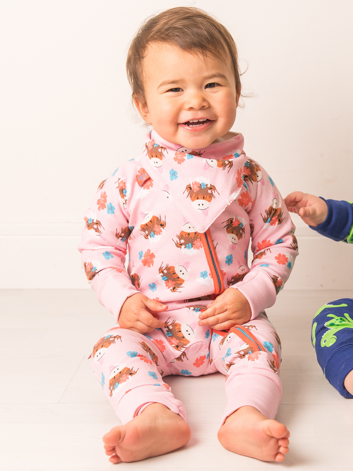 Bonnie Highland Cow Zip-Up Romper - Blade & Rose UK