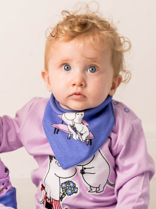 Moomin™ Organic Love Forever Warm Blue Bib - Blade & Rose UK