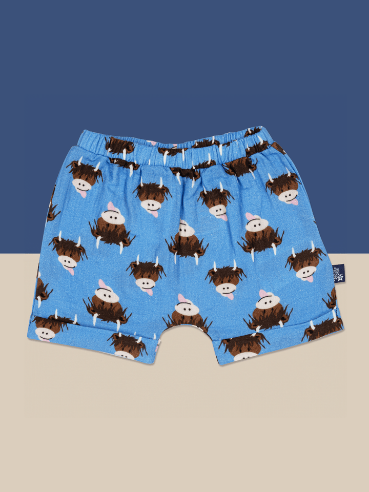 Hamish Highland Cow Muslin Shorts - Blade & Rose UK