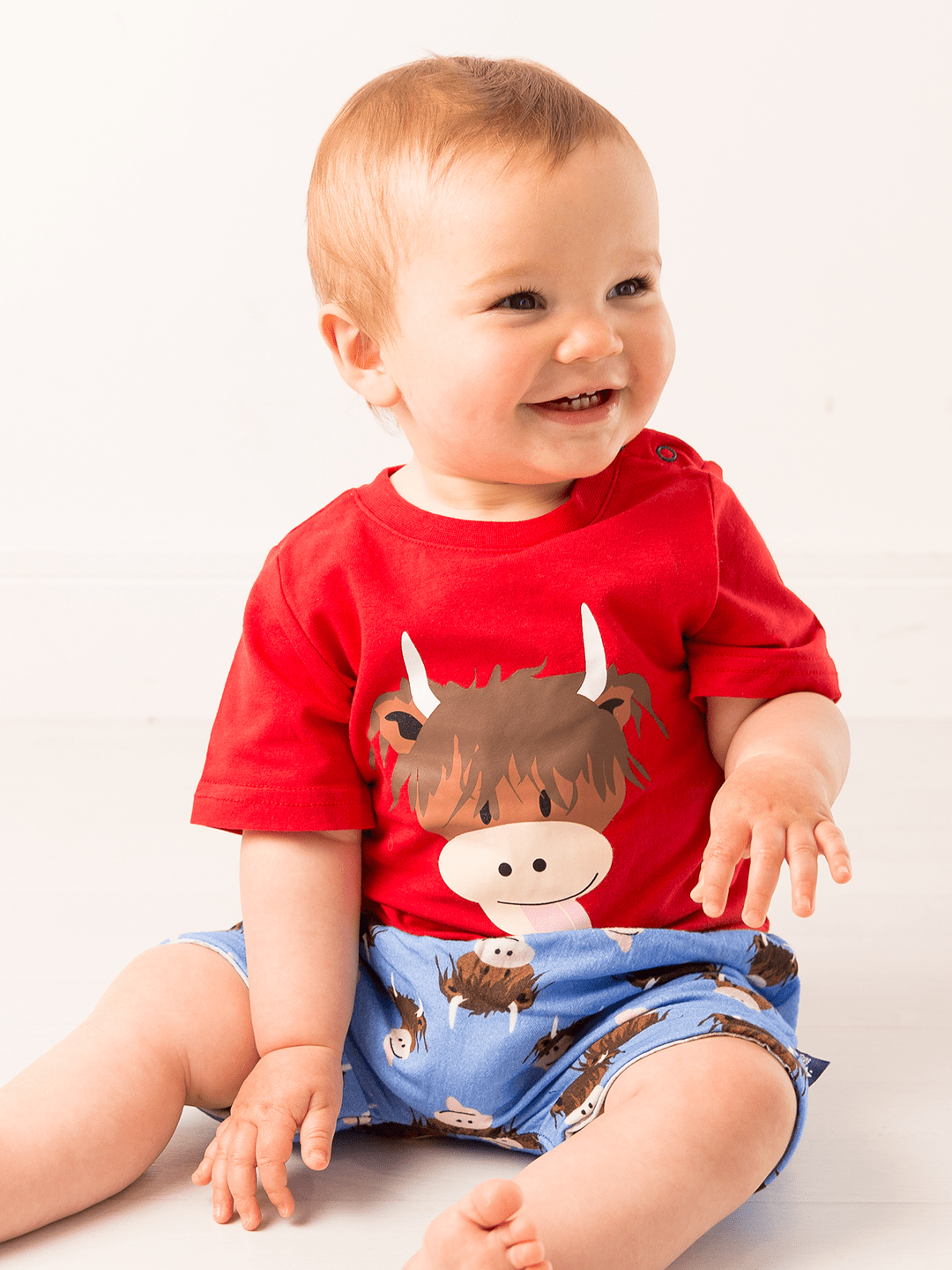 Hamish Highland Cow Muslin Shorts - Blade & Rose UK