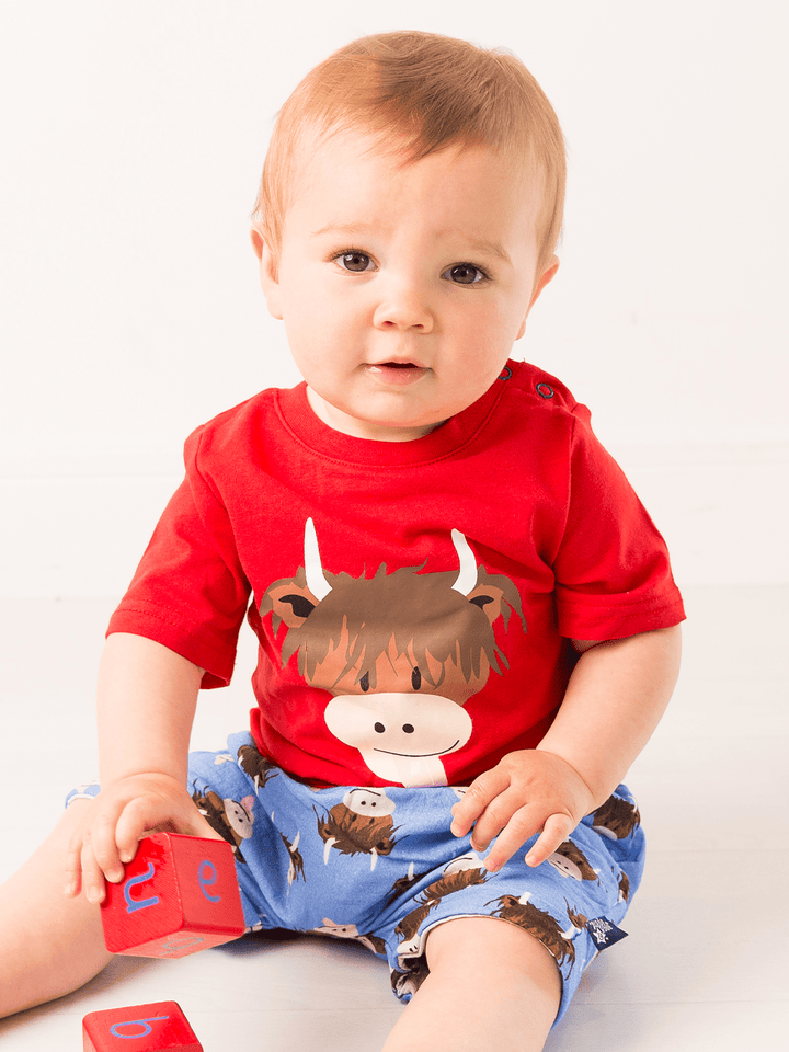 Hamish Highland Cow Muslin Shorts - Blade & Rose UK