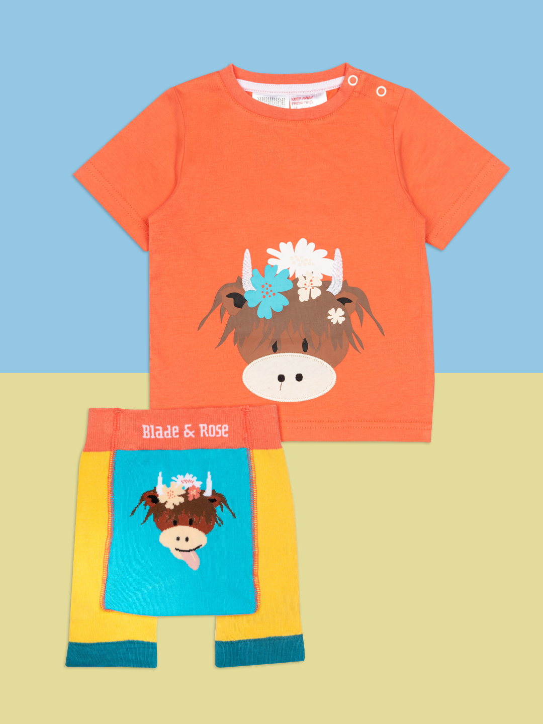 Bonnie Highland Cow Summer Outfit (2PC) - Blade & Rose UK