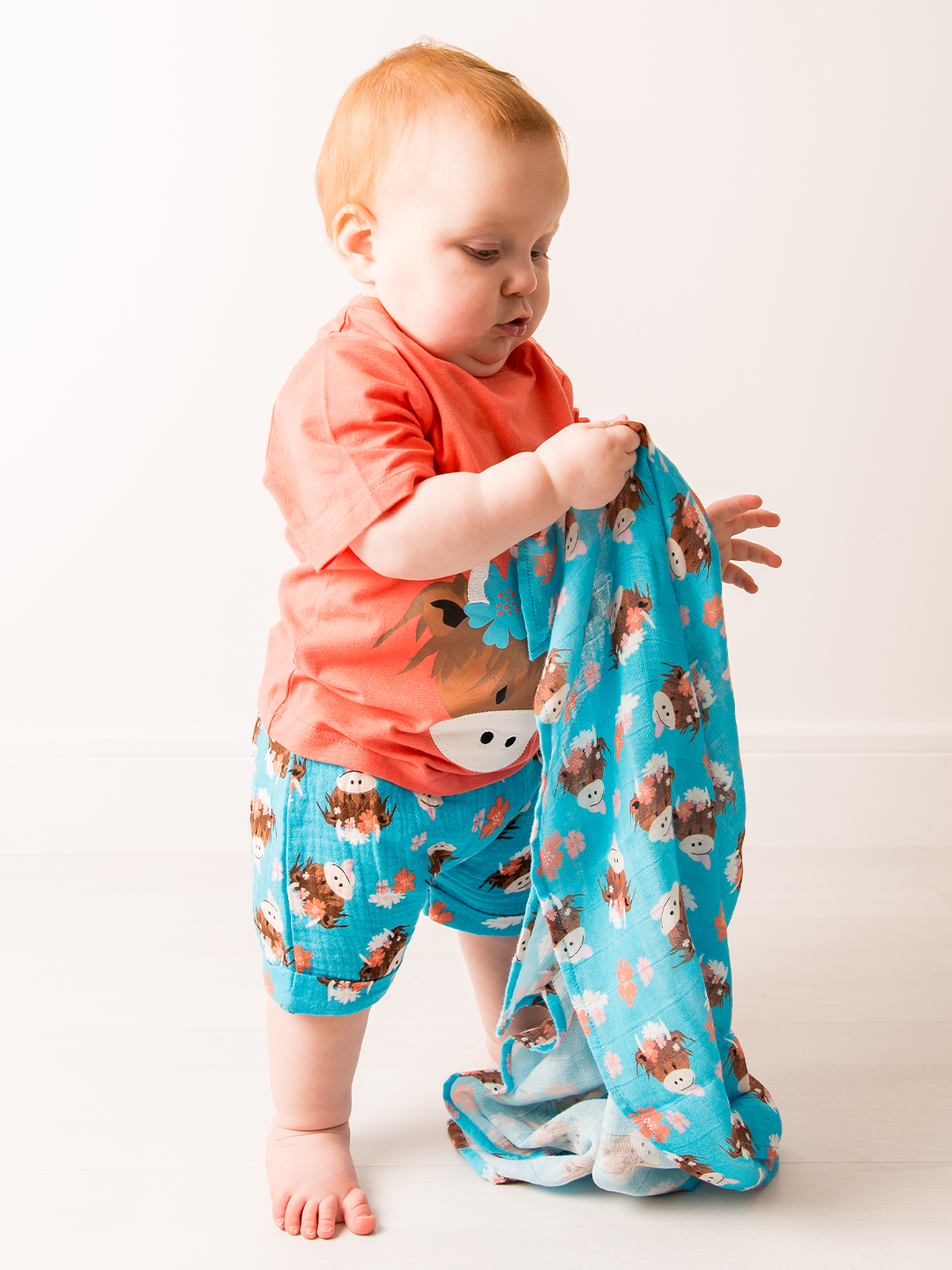 Bonnie Highland Cow Lightweight Summer Outfit (2PC) - Blade & Rose UK