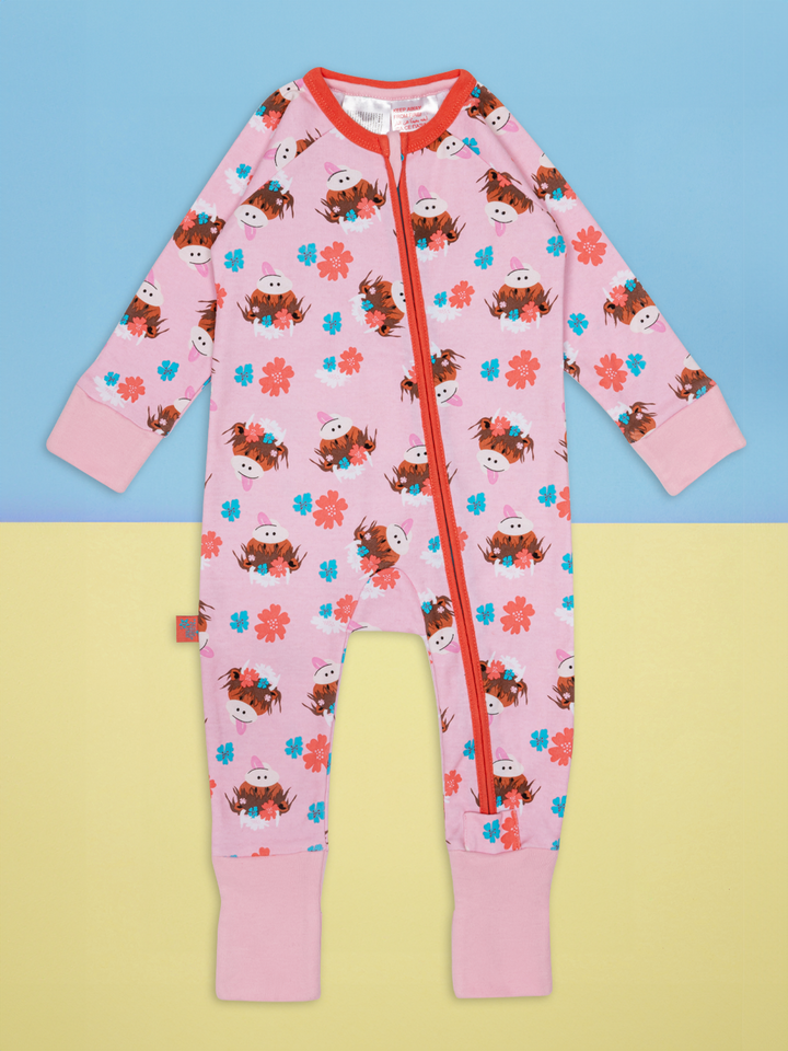 Bonnie Highland Cow Zip-Up Romper * - Blade & Rose UK