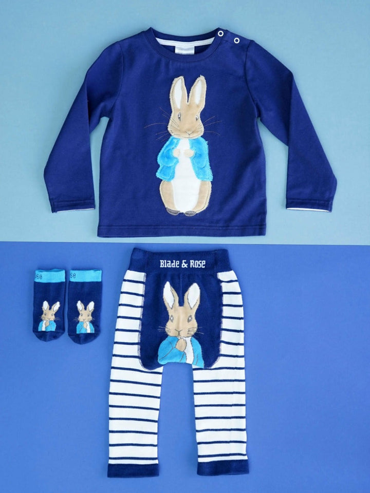 Peter Rabbit Navy Sock Blade & Rose