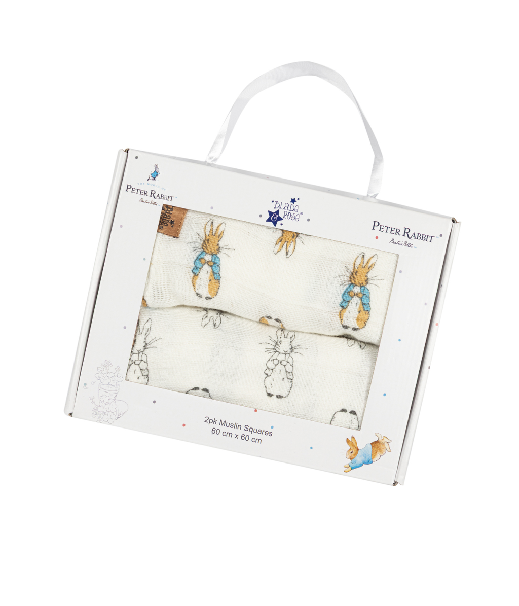 Peter Rabbit™ Neutral Muslin Squares