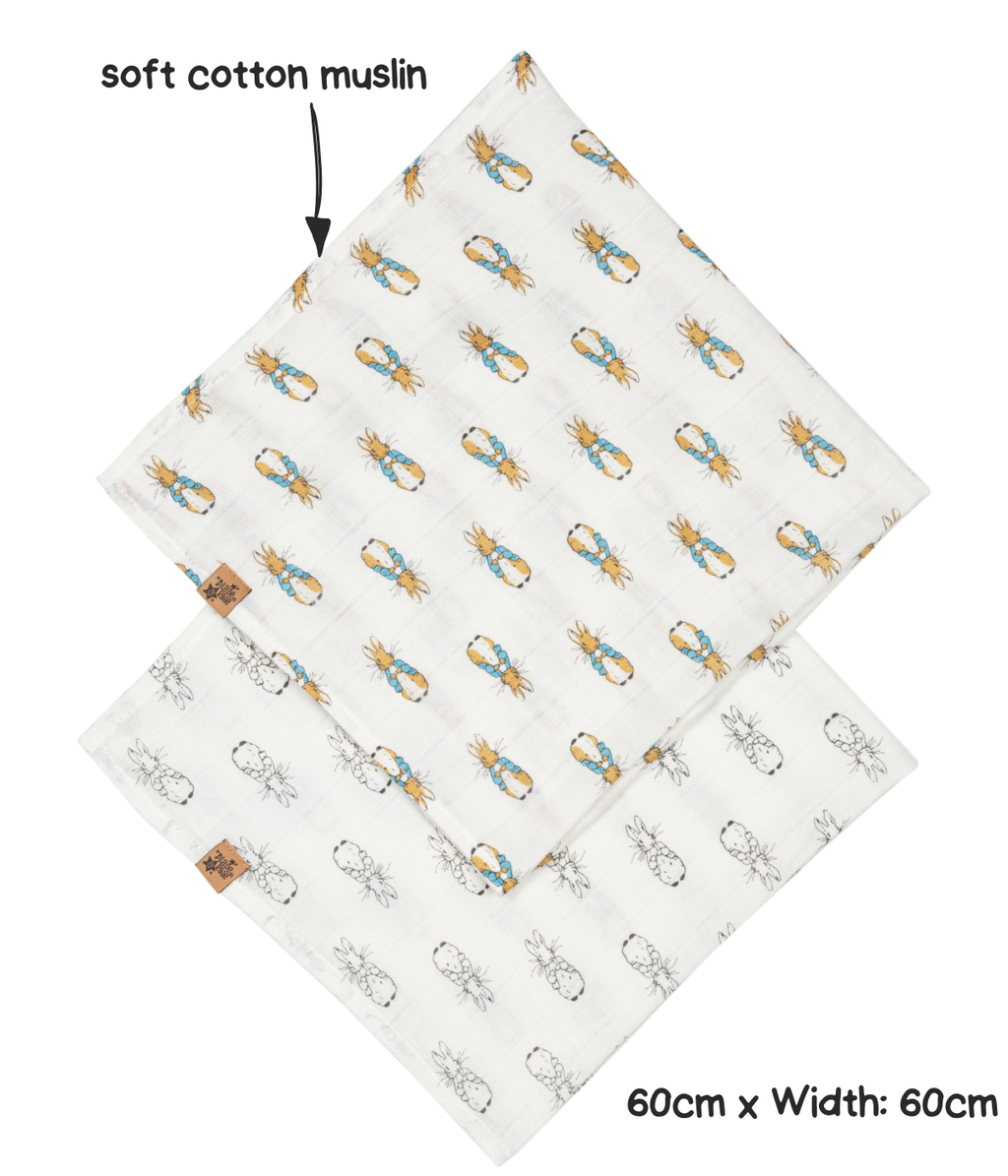 Peter Rabbit™ Neutral Muslin Squares