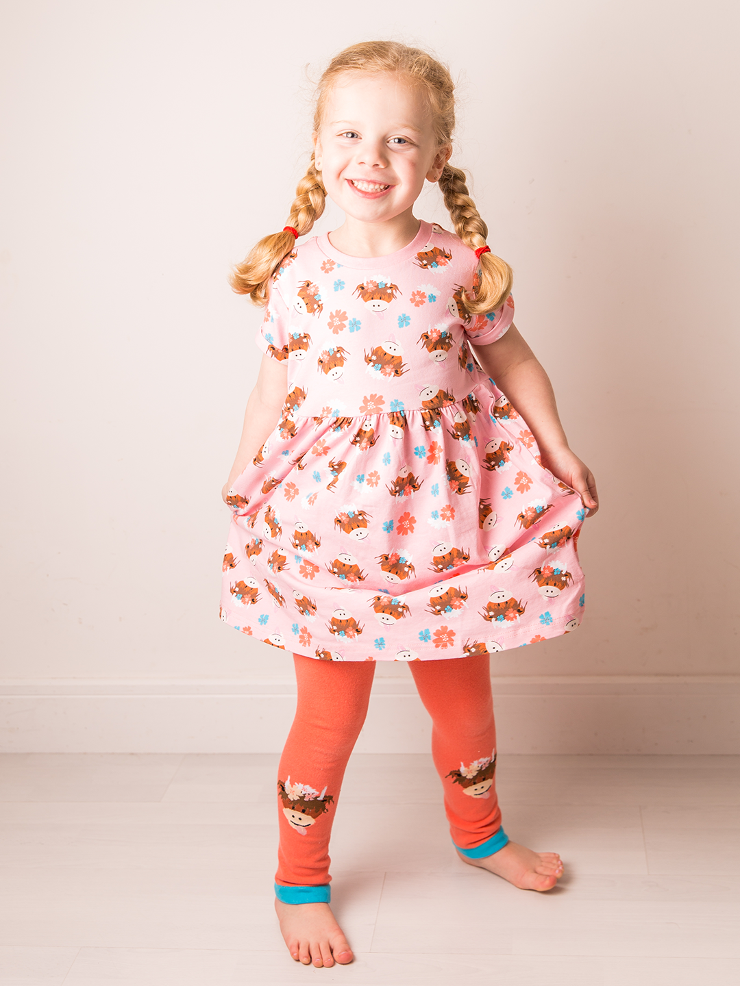 Bonnie Highland Cow Junior Leggings - Blade & Rose UK