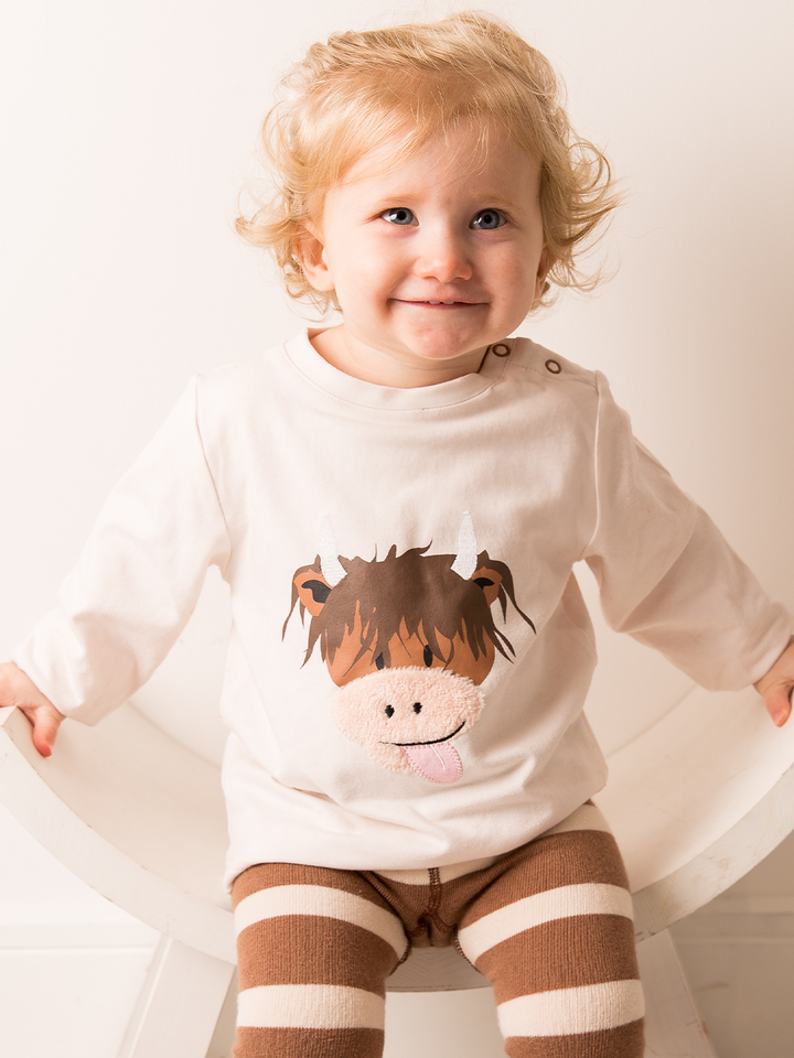 Neutral Highland Cow Top