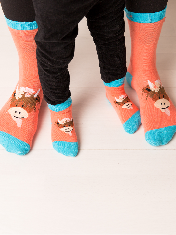 Highland Cow Adult Socks - Blade & Rose UK