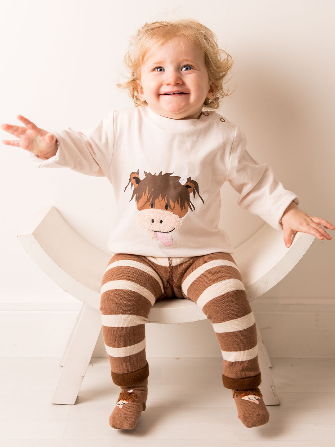 Neutral Highland Cow Leggings