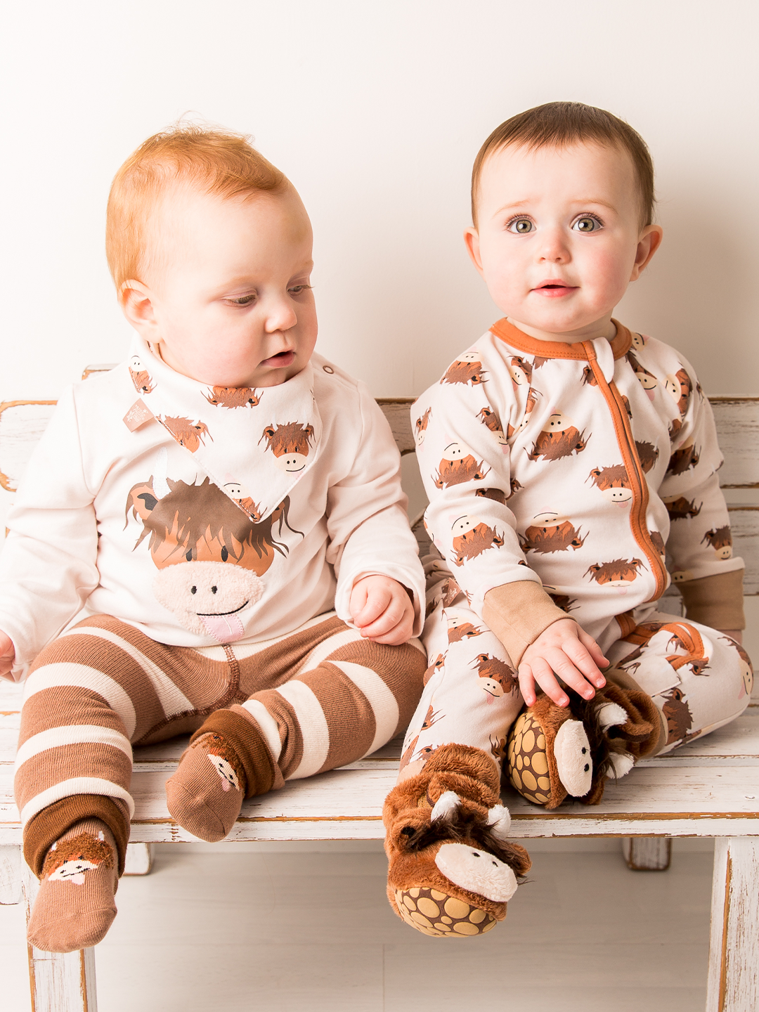 Neutral Highland Cow Romper Playsuit