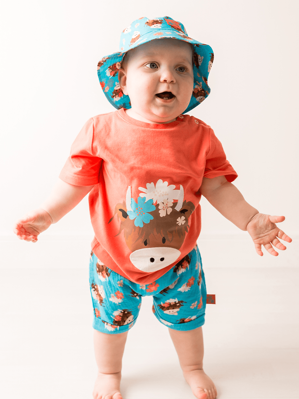 Bonnie Highland Cow Muslin Shorts
