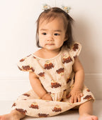 Neutral Highland Cow Summer Dress