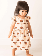 Neutral Highland Cow Summer Dress
