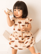 Neutral Highland Cow Summer Dress