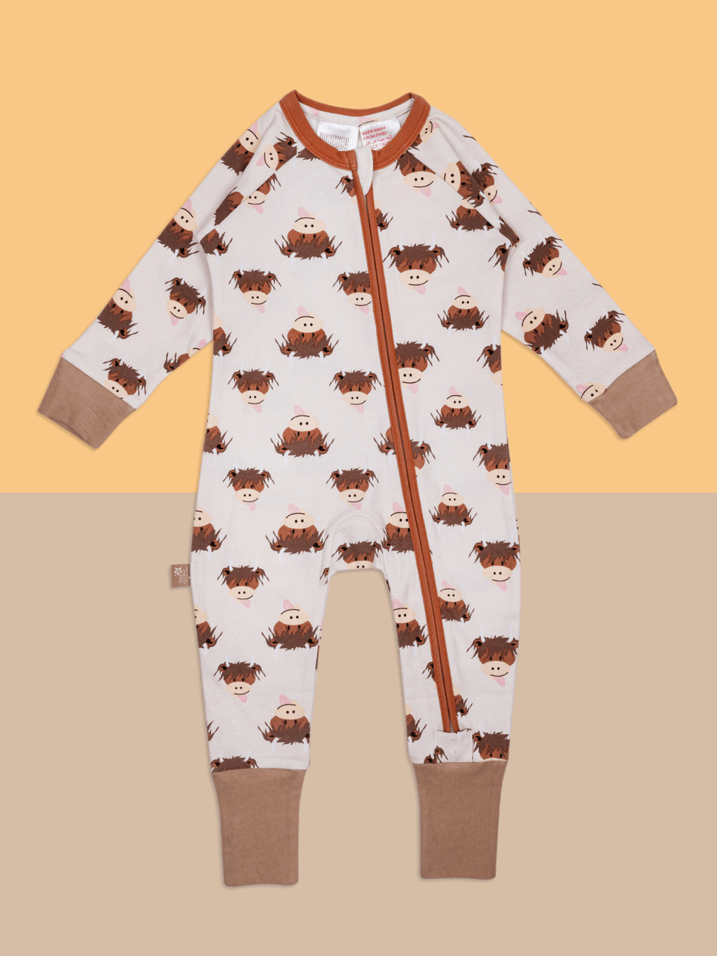 Neutral Highland Cow Romper Playsuit