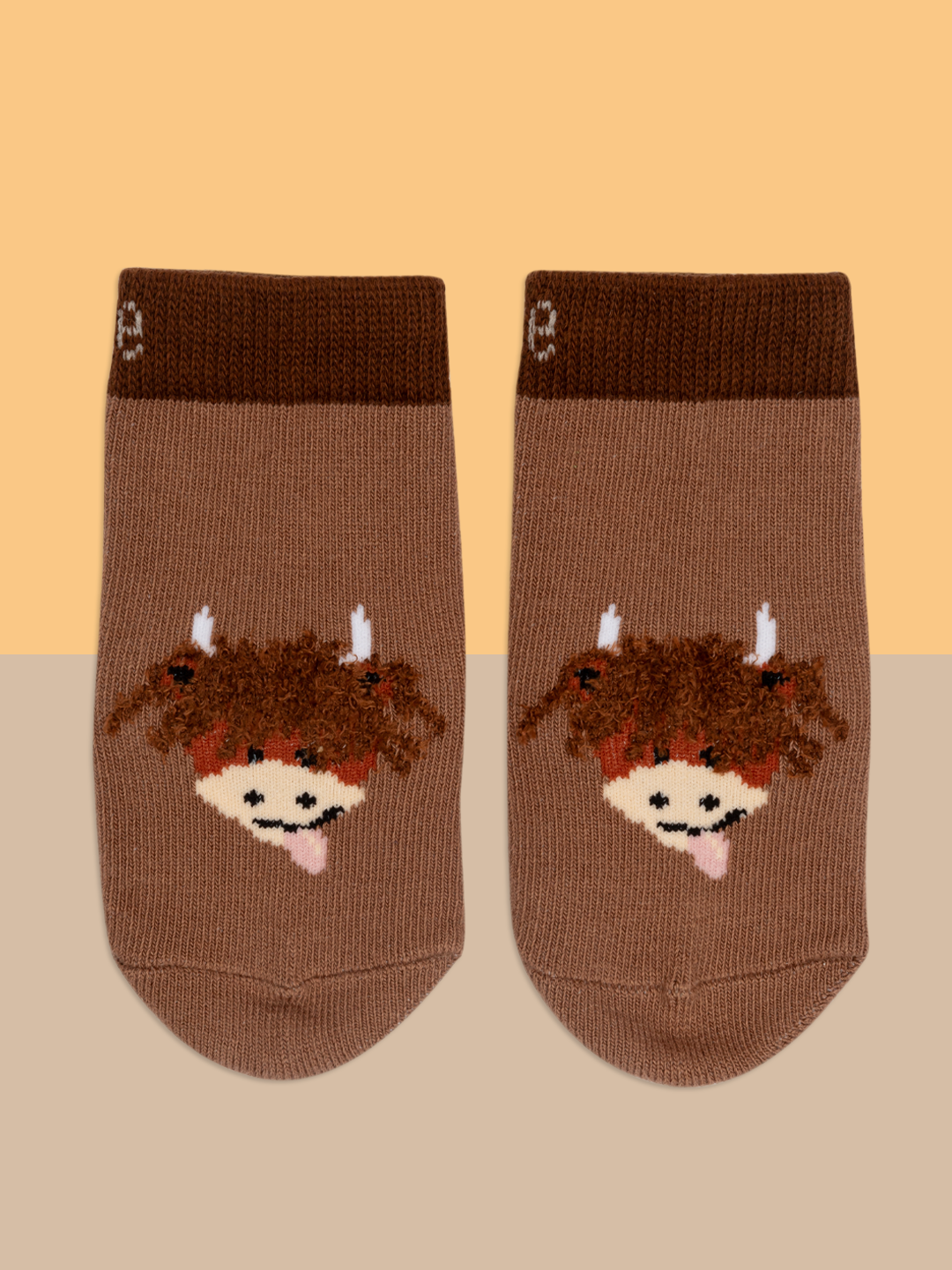 Neutral Highland Cow Socks