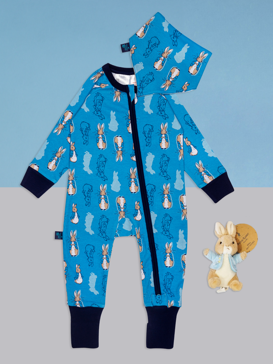 Peter Rabbit™ Navy Romper/Bib Gift Box Set