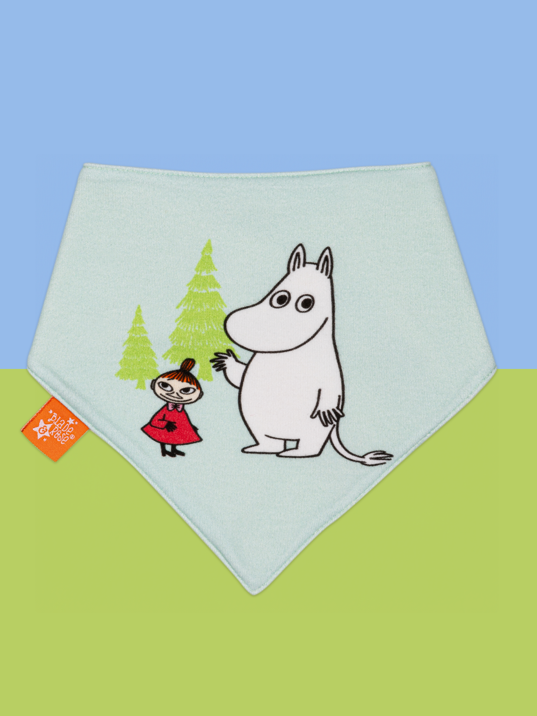 Moomin™ Organic Free To Explore Pale Blue Bib - Blade & Rose UK