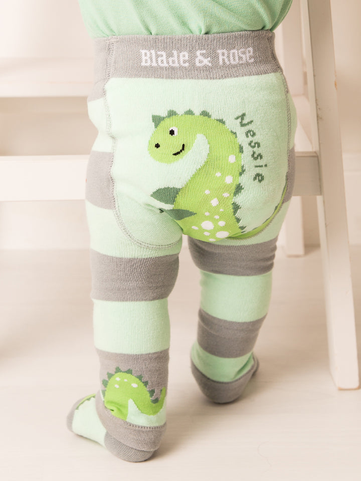 Children's leggings with dinosaur design and 'Blade & Rose' branding on a light background
