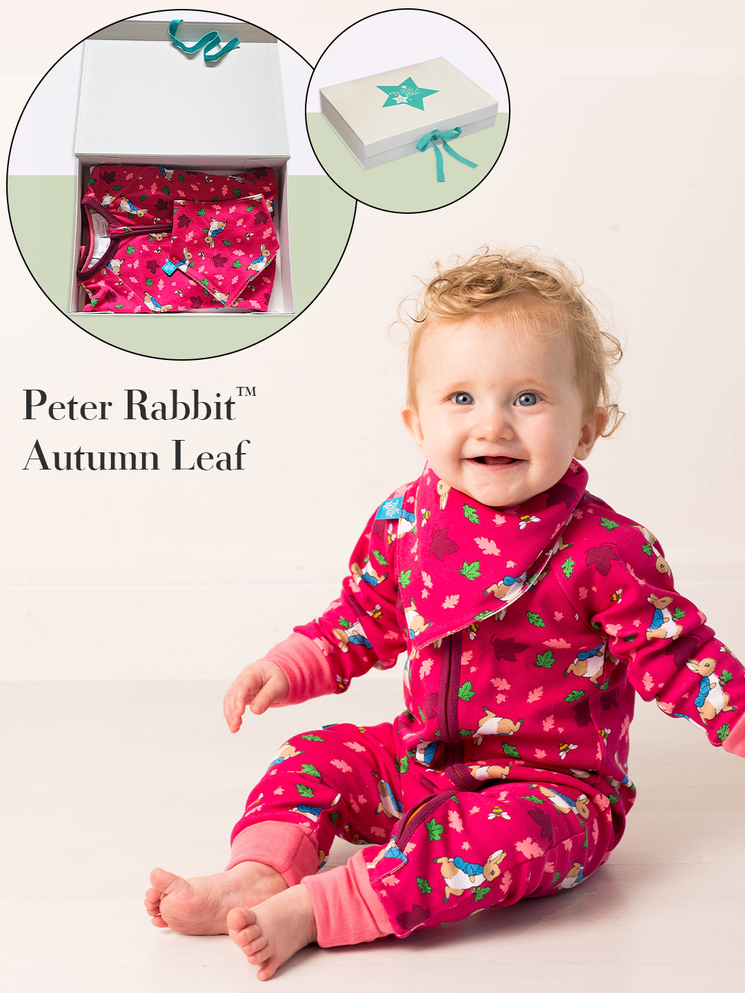 Peter Rabbit™ Autumn Leaf Romper/Bib Gift Set