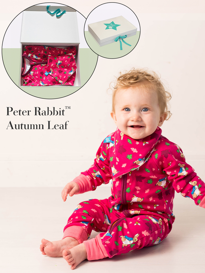 Peter Rabbit™ Autumn Leaf Romper/Bib Gift Box Set