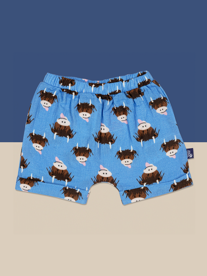 Hamish Highland Cow Muslin Shorts
