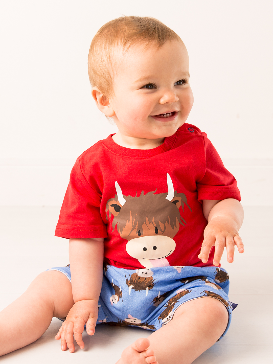Hamish Highland Cow Muslin Shorts