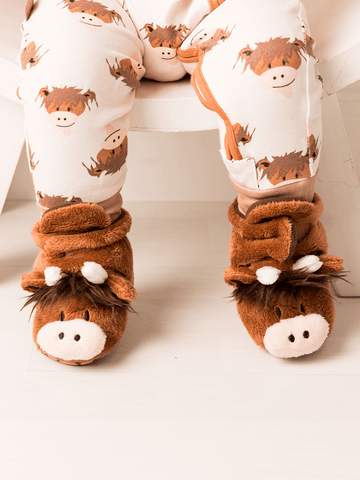 Neutral Highland Cow Booties