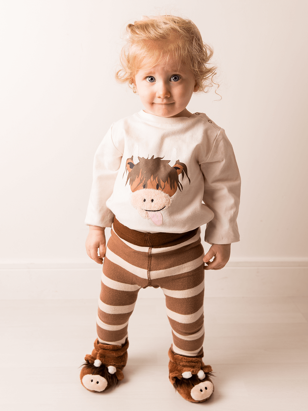 Neutral Highland Cow Booties