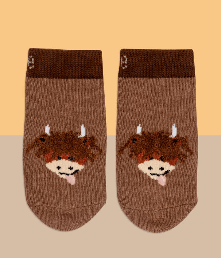 Neutral Highland Cow Socks