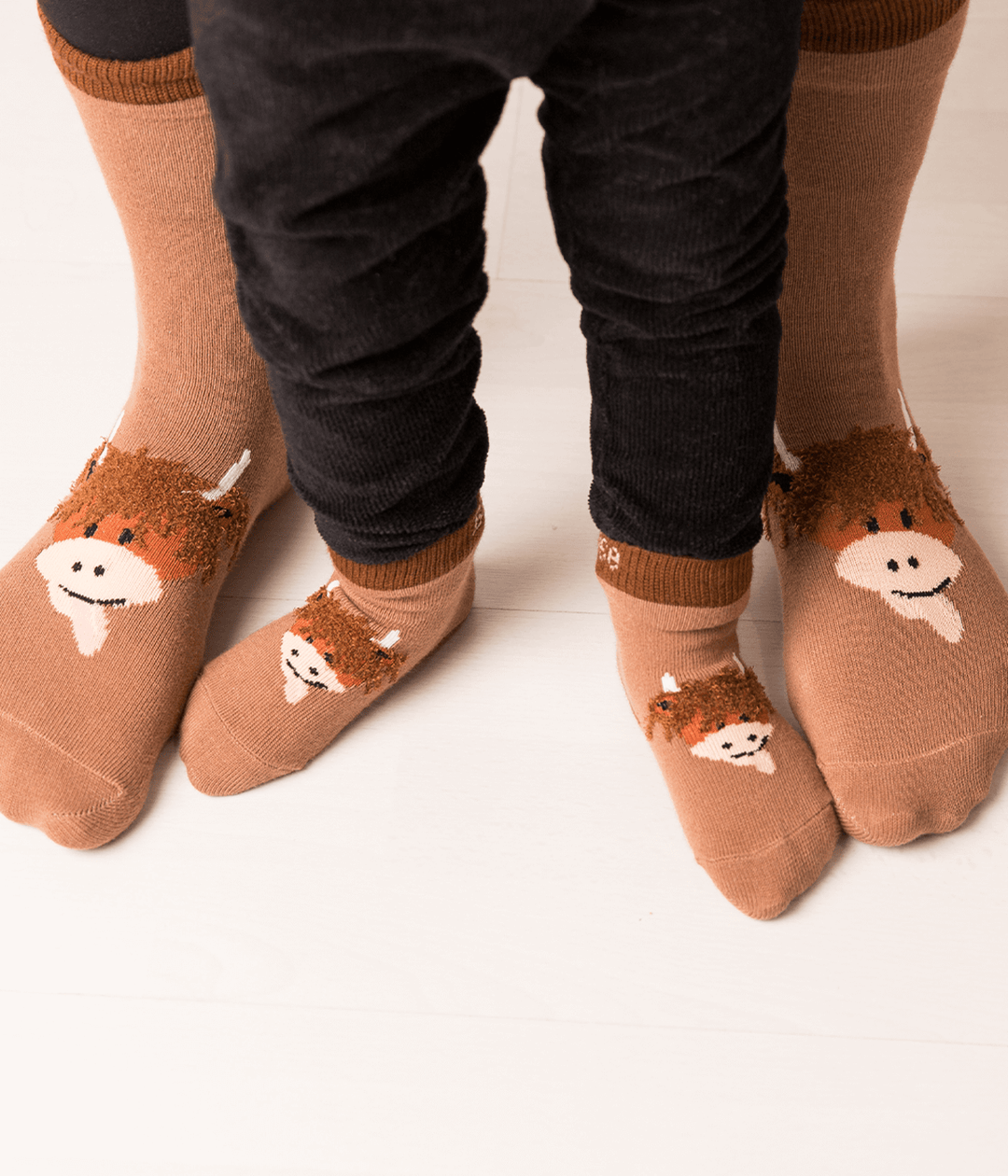 Neutral Highland Cow Socks