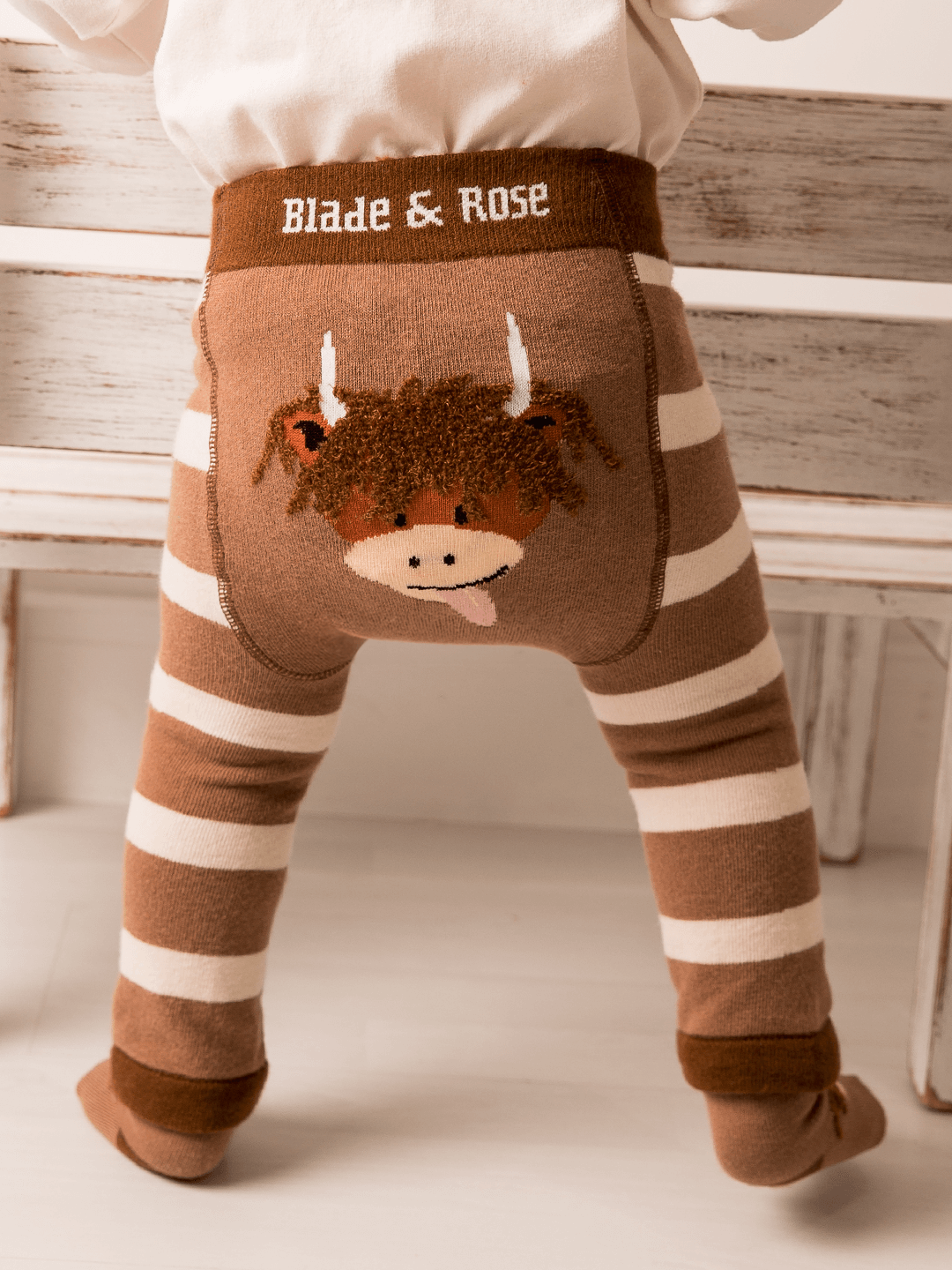 Neutral Highland Cow Leggings - Blade & Rose UK