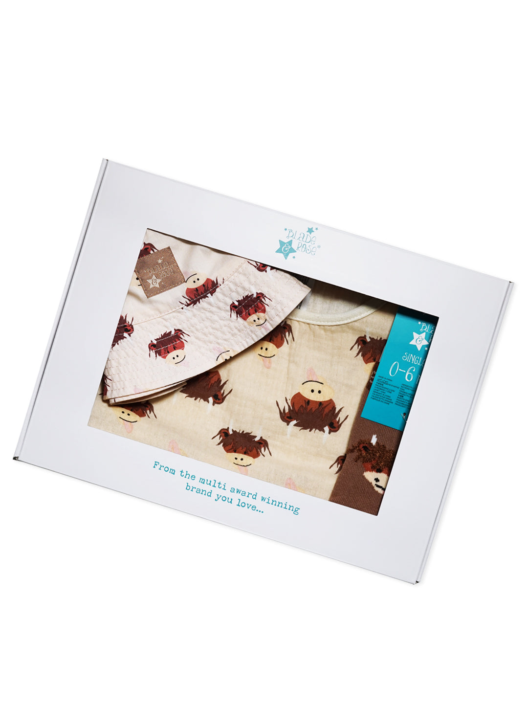 Neutral Highland Cow Summer Dress Gifting Set