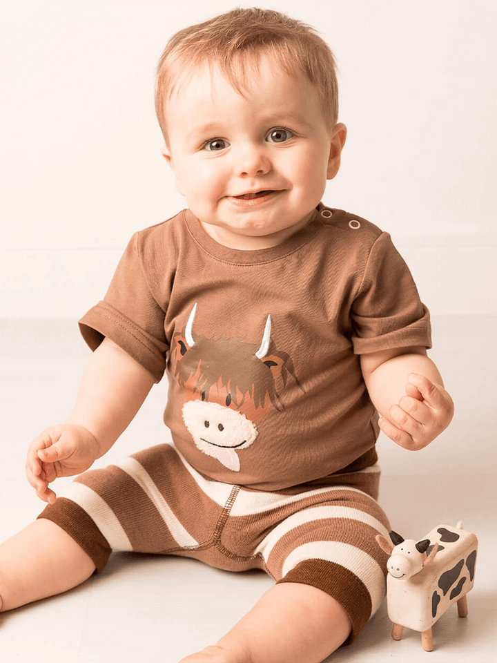 Neutral Highland Cow Tee