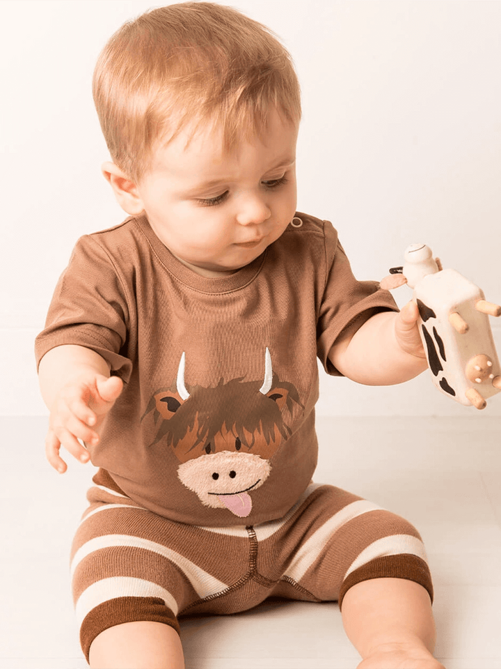 Neutral Highland Cow Tee