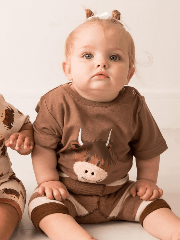 Neutral Highland Cow Tee