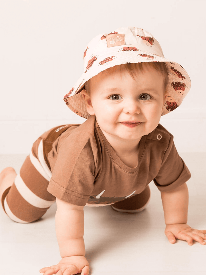 Neutral Highland Cow Summer Hat