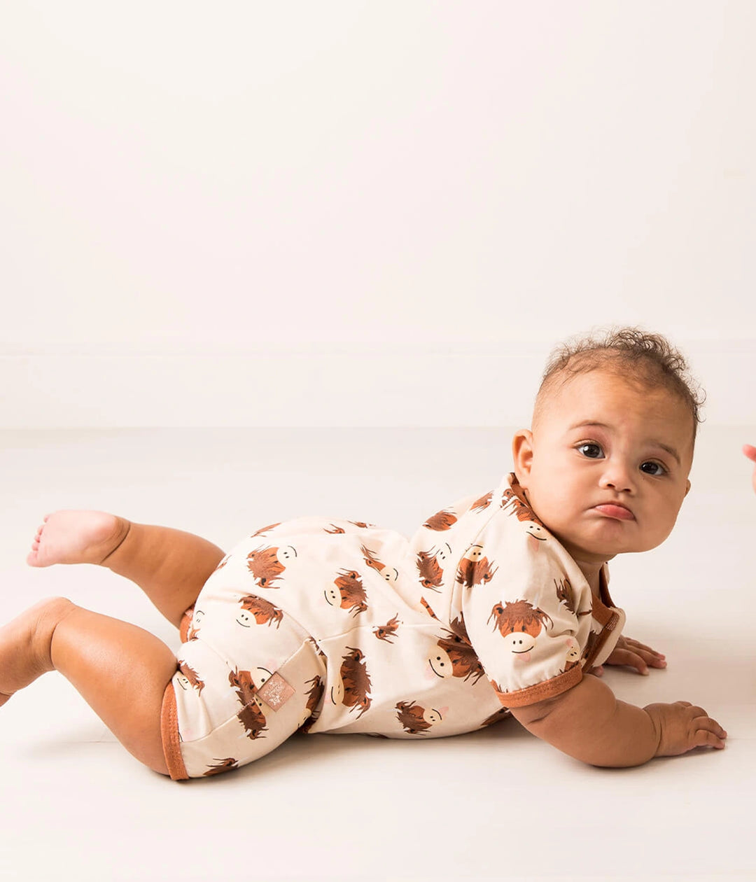Neutral Highland Cow Summer Romper Playsuit