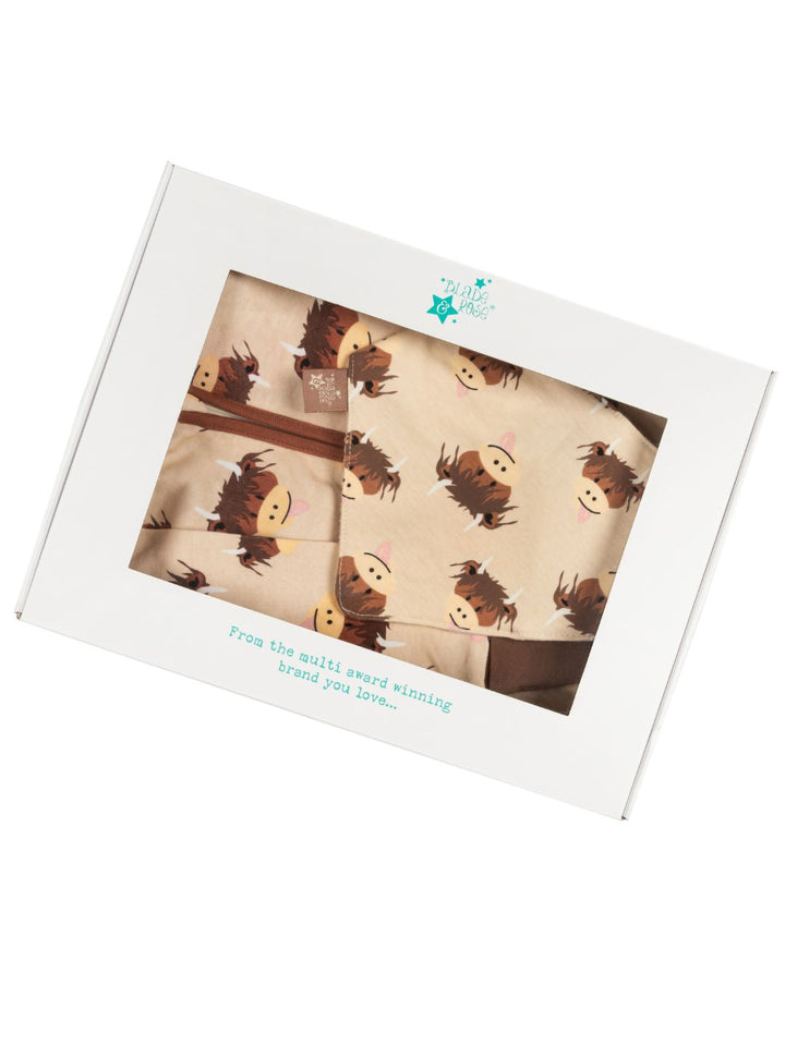 Neutral Highland Cow Romper Gifting Set