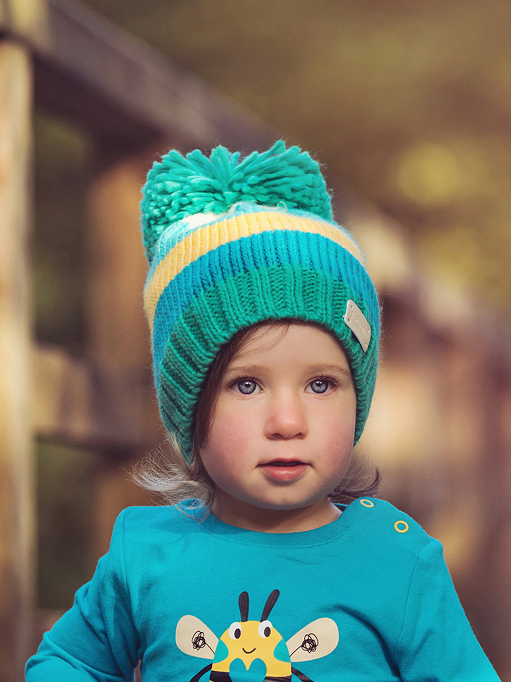 Green & Mustard Bobble Hat
