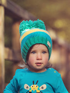 Green & Mustard Bobble Hat