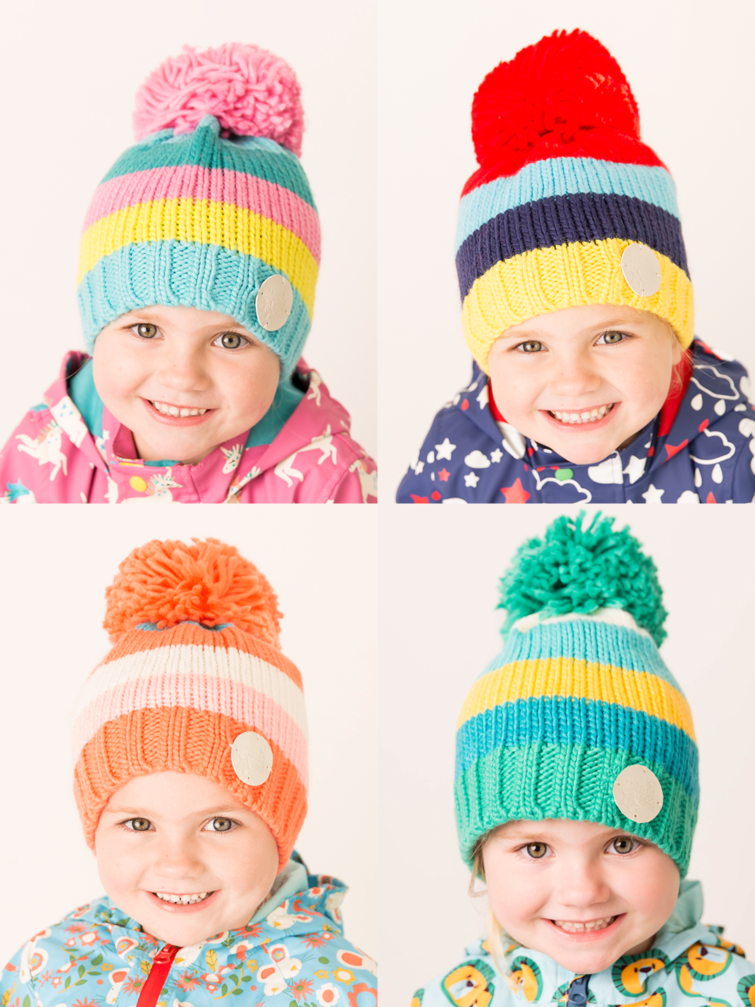 Striped Bobble Hats - Blade & Rose UK
