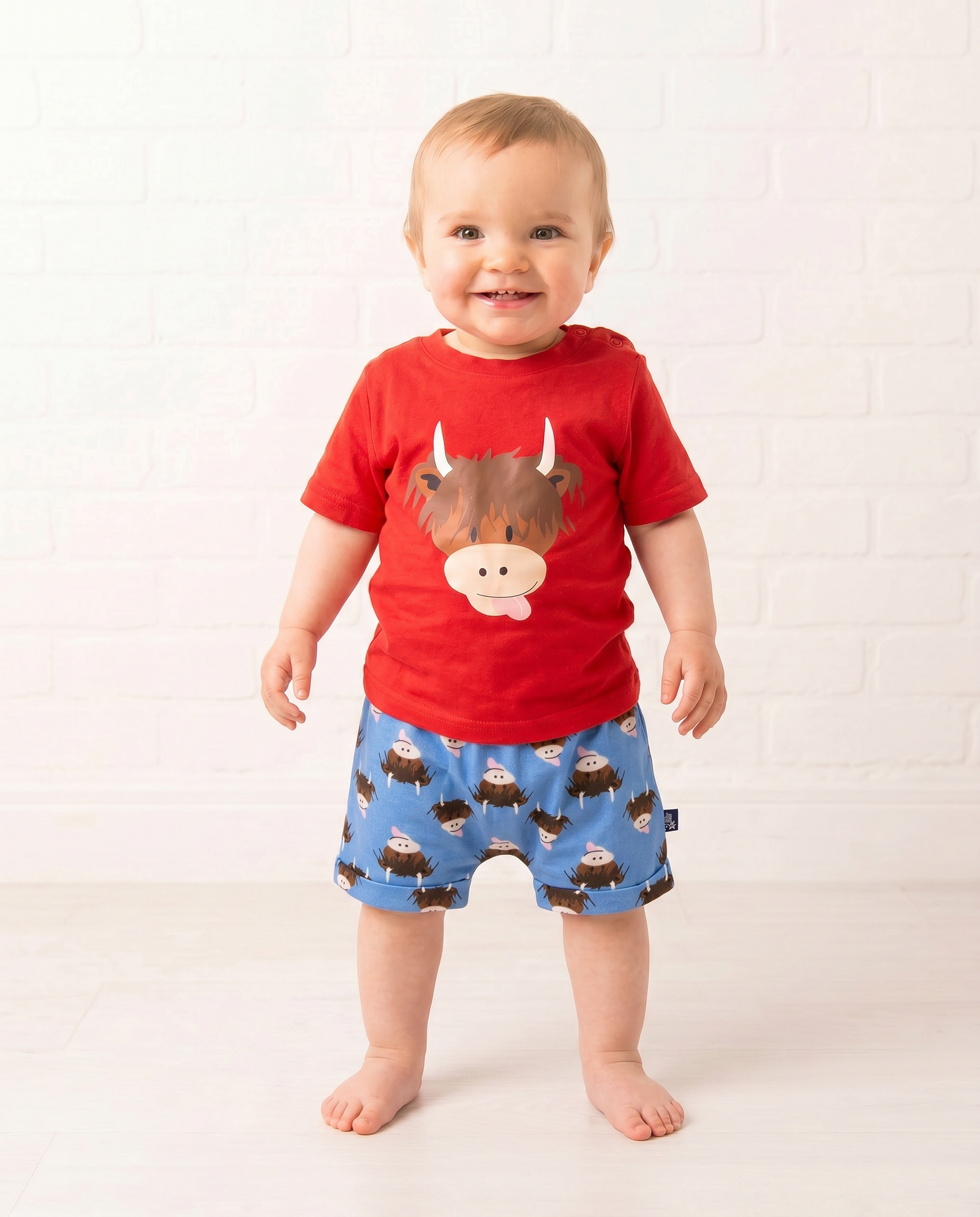 Hamish Highland Cow Muslin Shorts