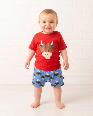 Hamish Highland Cow Muslin Shorts