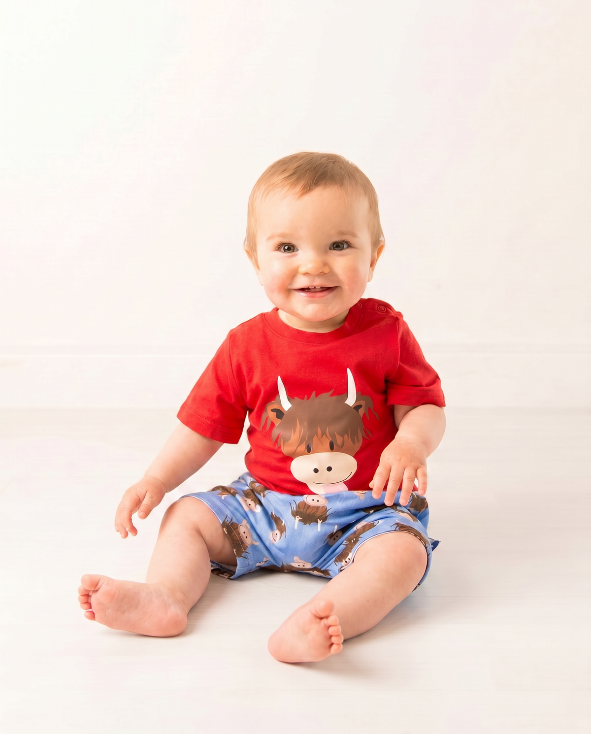 Hamish Highland Cow Muslin Shorts
