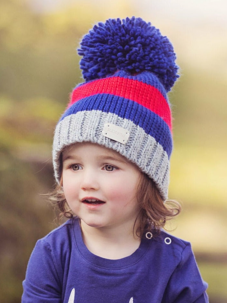 Red Striped Bobble Hat